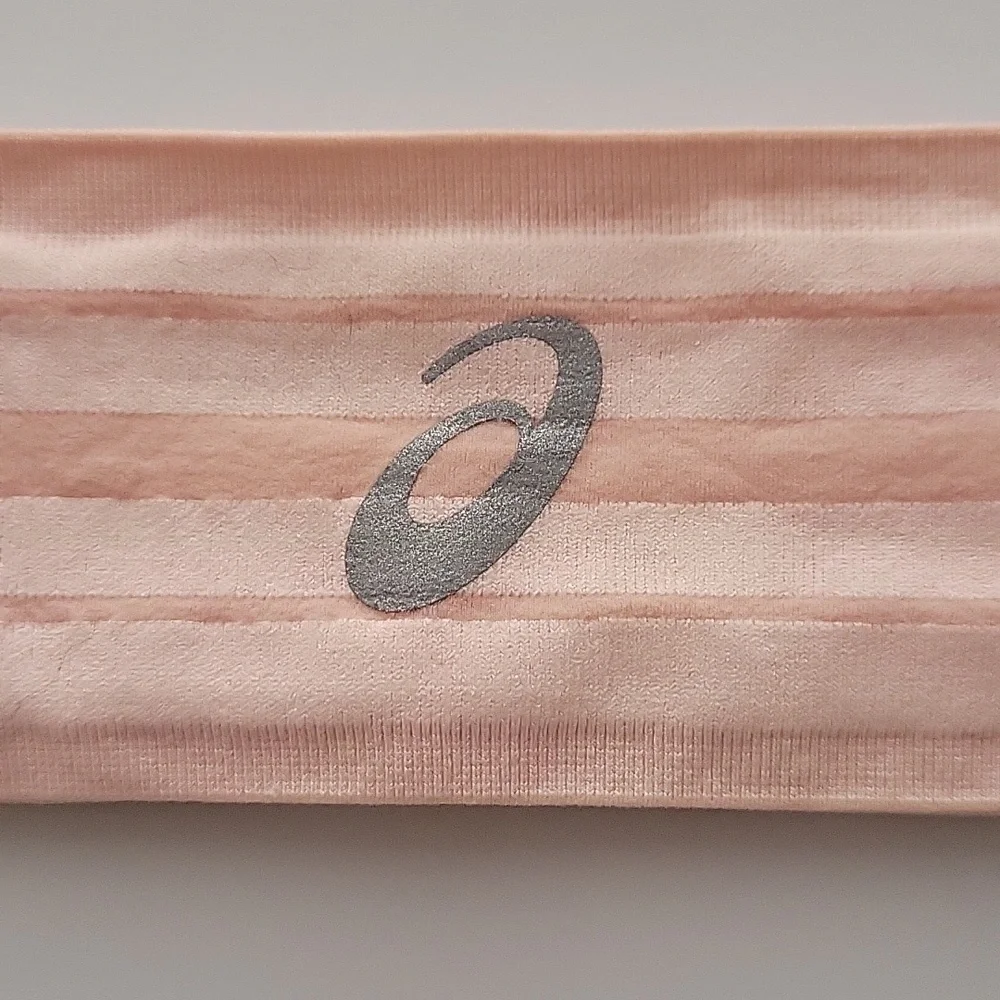 ASICS Blush Pink Hairband with Silver Logo
